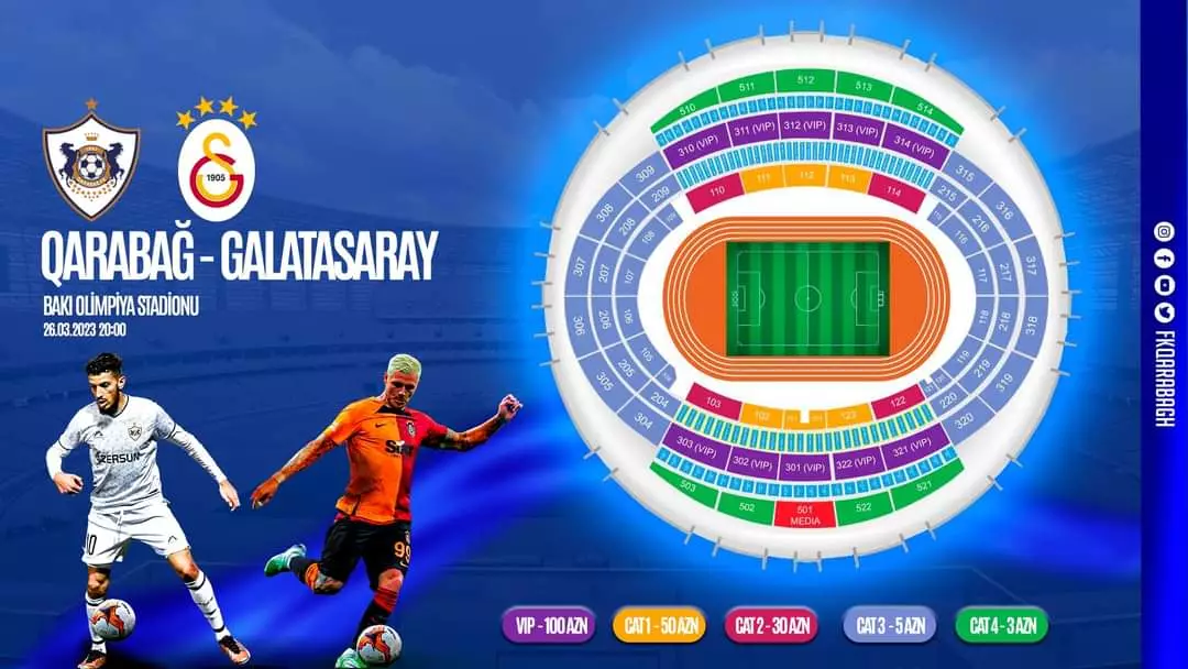 "Qarabağ" - "Qalatasaray" matçının biletləri satışa çıxarılır - TARİX AÇIQLANDI