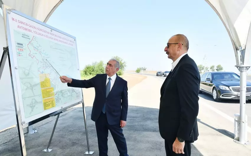 Prezident 102 kilometrlik Gəncə-Qazaxbəyli avtomobil yolunun açılışında iştirak edib - YENİLƏNİB