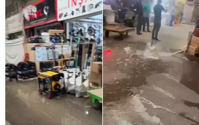 "Sədərək" Ticarət Mərkəzində bir neçə mağazanı su basıb