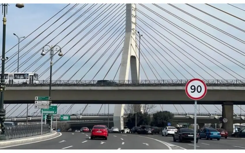 Bakıda iki yolda sürət həddinin endirilməsi ilə bağlı yol nişanları quraşdırılıb