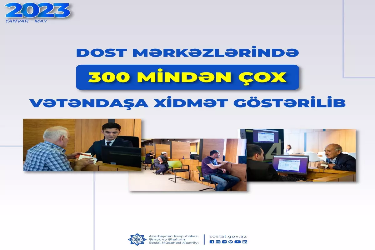 DOST mərkəzlərində son 5 ayda 300 mindən çox vətəndaşa xidmət göstərilib