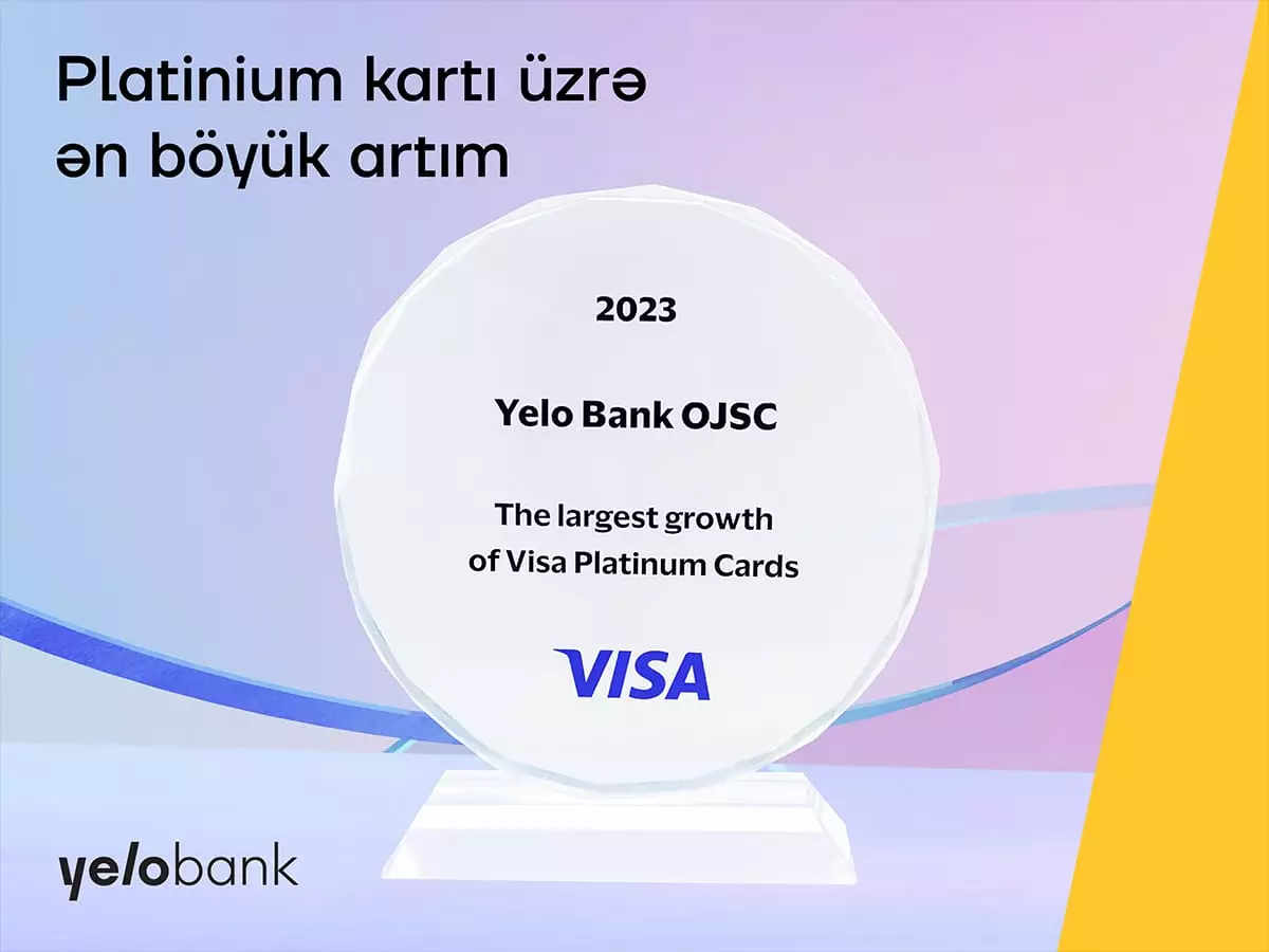"Yelo Bank" Visa tərəfindən mükafata layiq görüldü