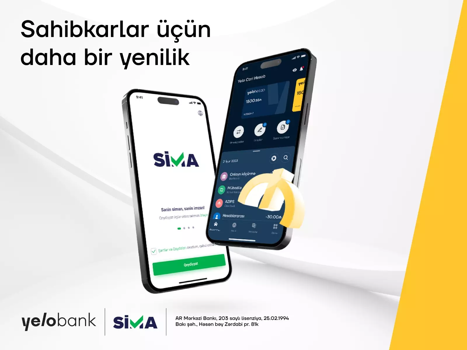 Yelo Bank-dan sahibkarlar üçün bir ilk