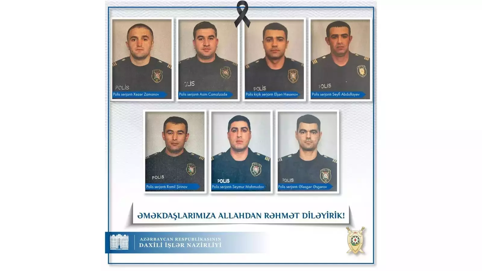Ermənilərin törətdiyi terror aktı nəticəsində daha 3 polis əməkdaşı şəhid olub