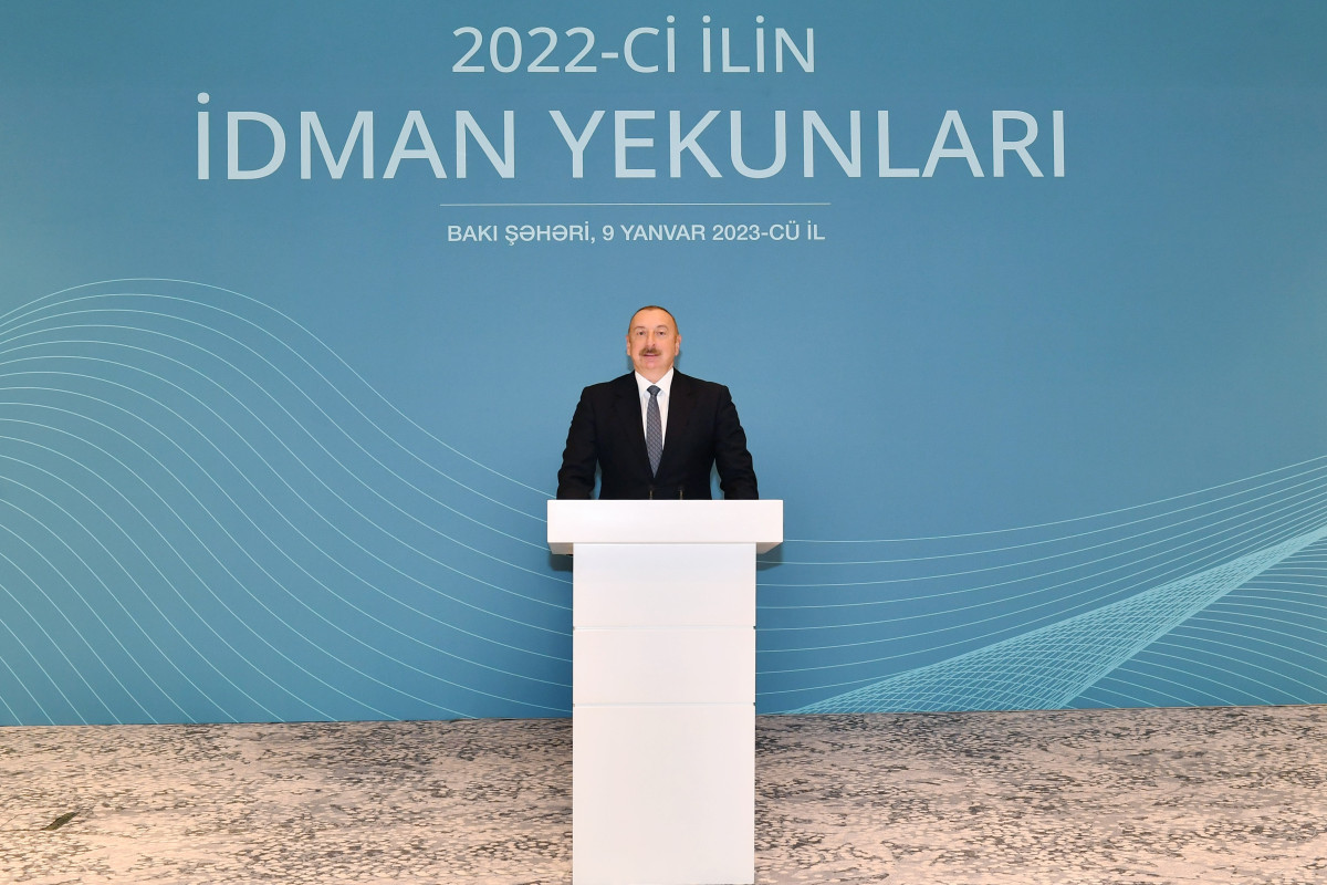 Prezident İlham Əliyev ilin idman yekunlarına həsr olunmuş mərasimdə iştirak edib