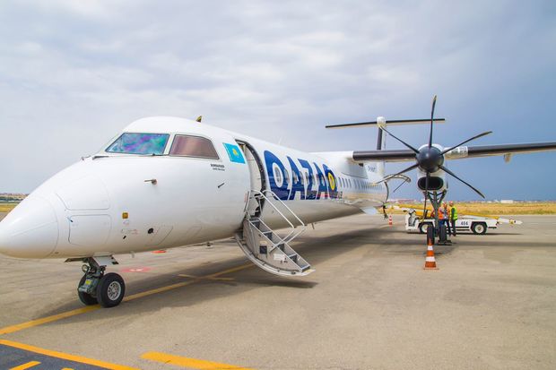 Heydər Əliyev Beynəlxalq Aeroportu “Qazaq Air” aviaşirkətinin ilk reysini qəbul edib