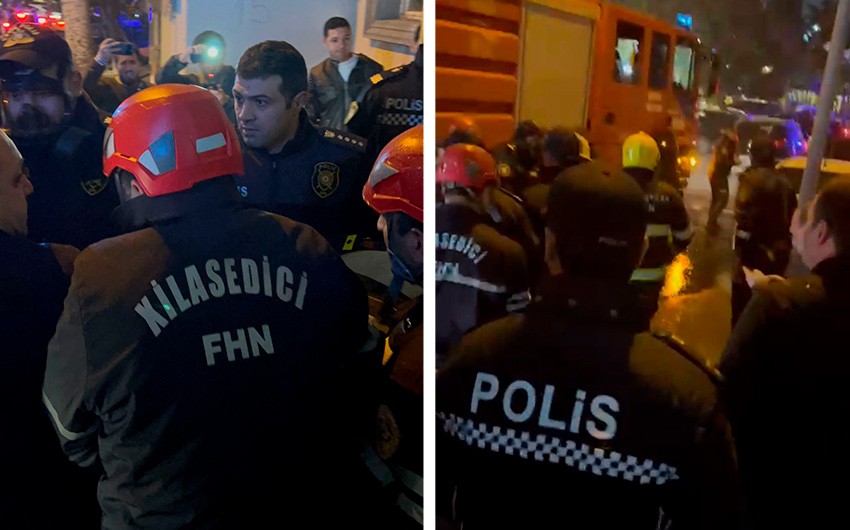 DİN: Binəqədi rayonunda baş verən yanğında bir polis əməkdaşı xəsarət alıb - FOTO
