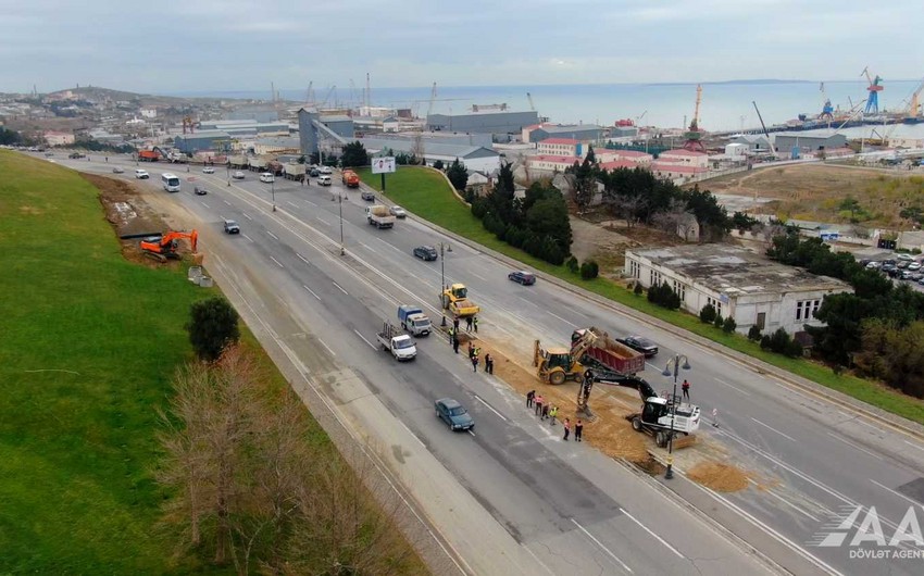 8 Noyabr prospektinin bir hissəsi təmir olunur - FOTO - VİDEO