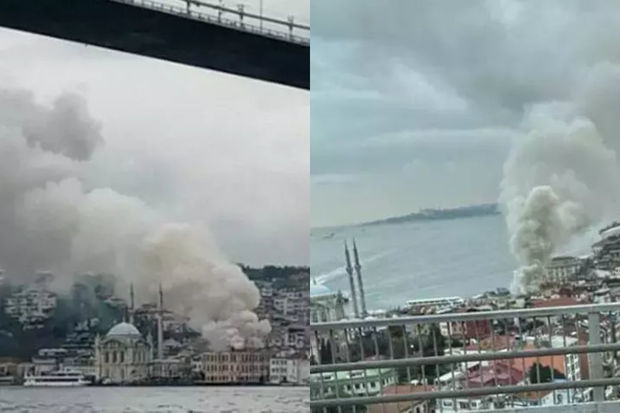 İstanbulda məscid yaxınlığında güclü yanğın baş verib - VİDEO