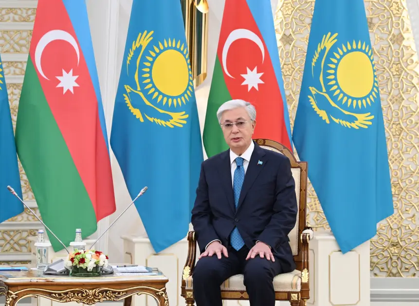 Tokayev Prezident İlham Əliyevin ikitərəfli münasibətlərin inkişafına töhfəsini qeyd edib