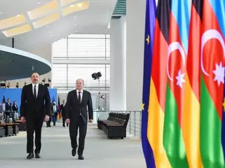 Azərbaycan Prezidenti və Almaniya Kansleri birgə mətbuat konfransı keçiriblər