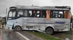Sumqayıtda qəza: Sərnişin avtobusları toqquşdu - FOTO