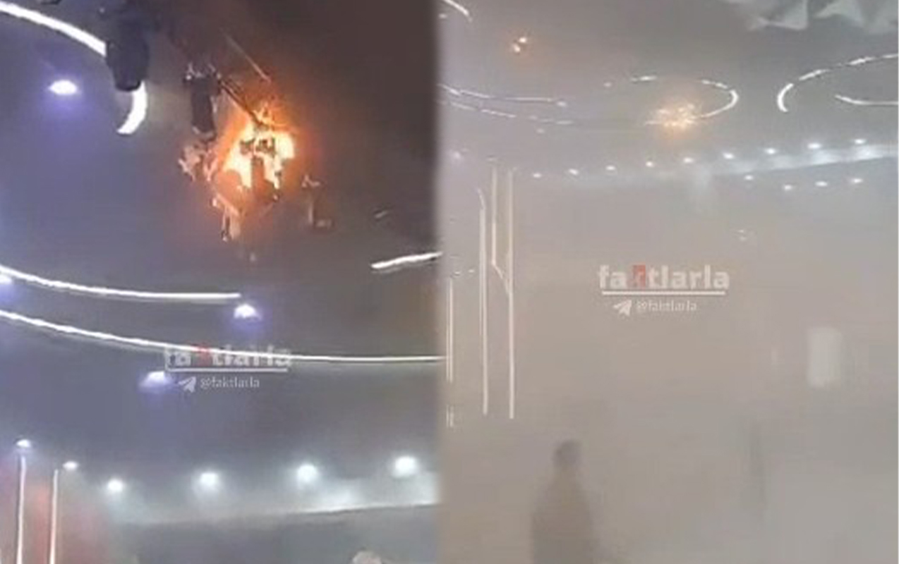 Bakıda toy zamanı şadlıq evində yanğın - “Zalda bir nəfər qalmasın”- VİDEO