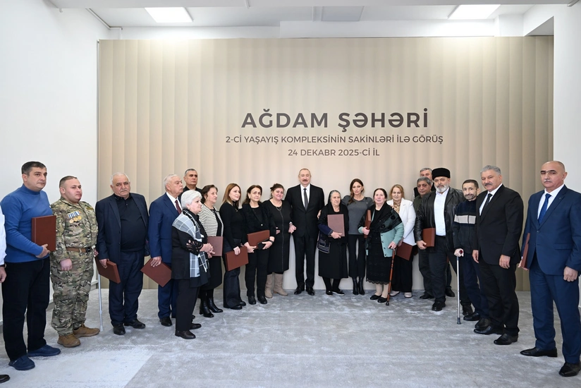 İlham Əliyev Ağdamda 2-ci yaşayış kompleksinin açılışında iştirak edib və buraya köçən sakinlərlə görüşüb - YENİLƏNİB - 2