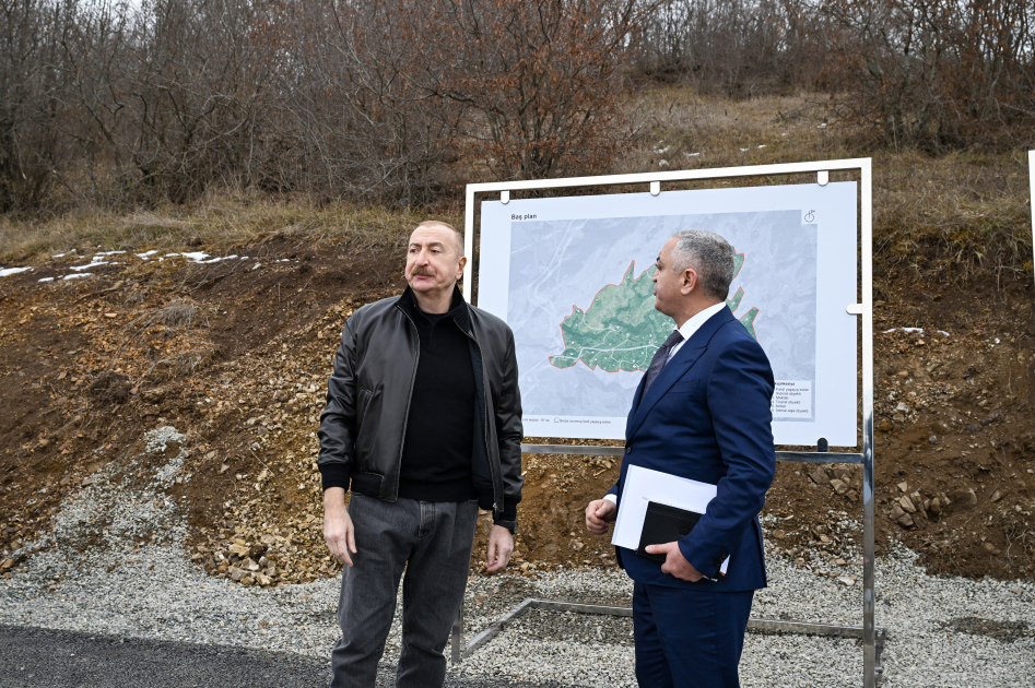 İlham Əliyev Ağdərə rayonunun Heyvalı kəndində görülmüş işlərlə tanış olub - YENİLƏNİB