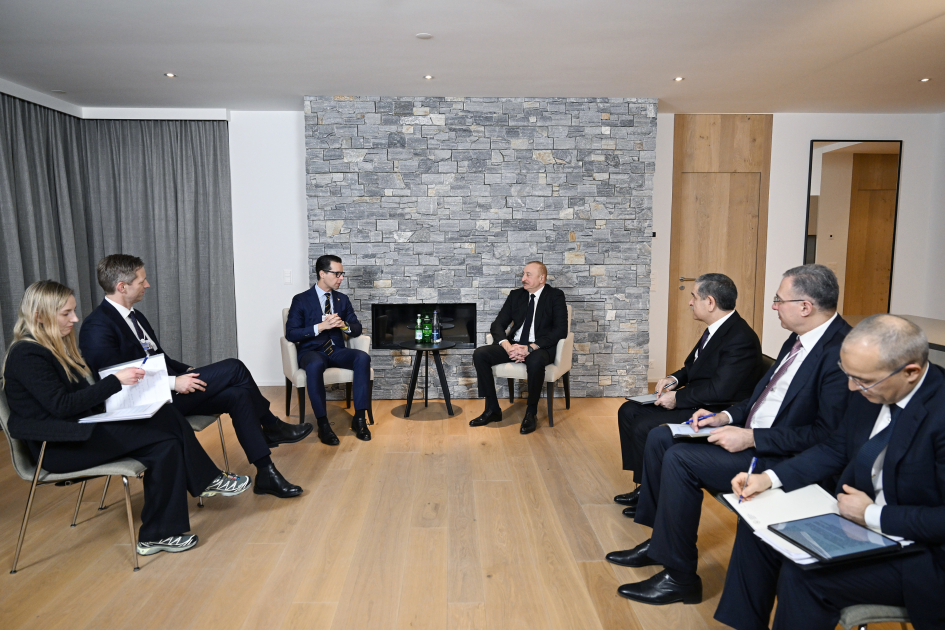 Prezident İlham Əliyev Davosda “Carlsberg Group” şirkətinin Baş icraçı direktoru ilə görüşüb