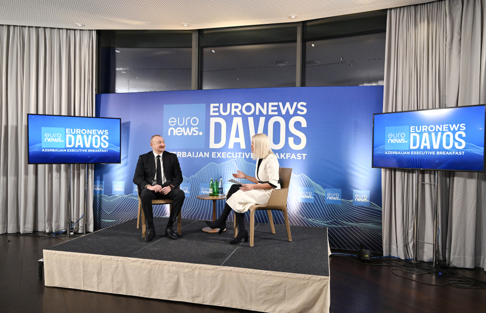 Prezident İlham Əliyev Davosda “Euronews” televiziyasına müsahibə verib - YENİLƏNİB