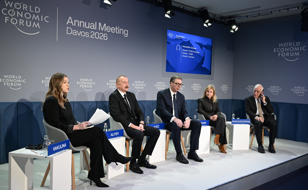 Prezident İlham Əliyev Davosda “Avrasiyanın iqtisadi özünəməxsusluğunun müəyyənləşdirilməsi” mövzusunda panel iclasında iştirak edib - FOTO - YENİLƏNİB