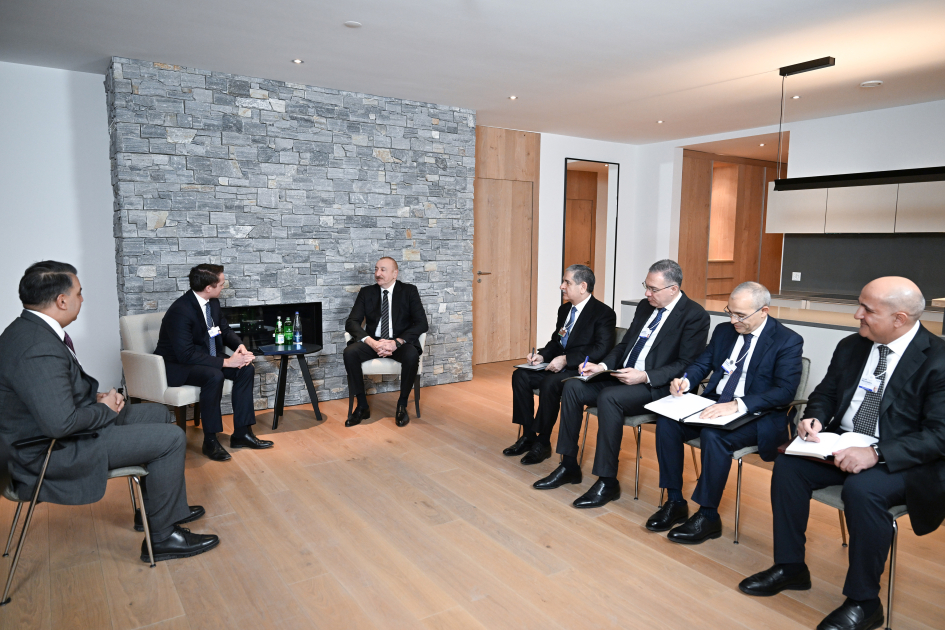 Prezident Davosda “Brookfield Asset Management” şirkətinin prezidenti ilə görüşüb