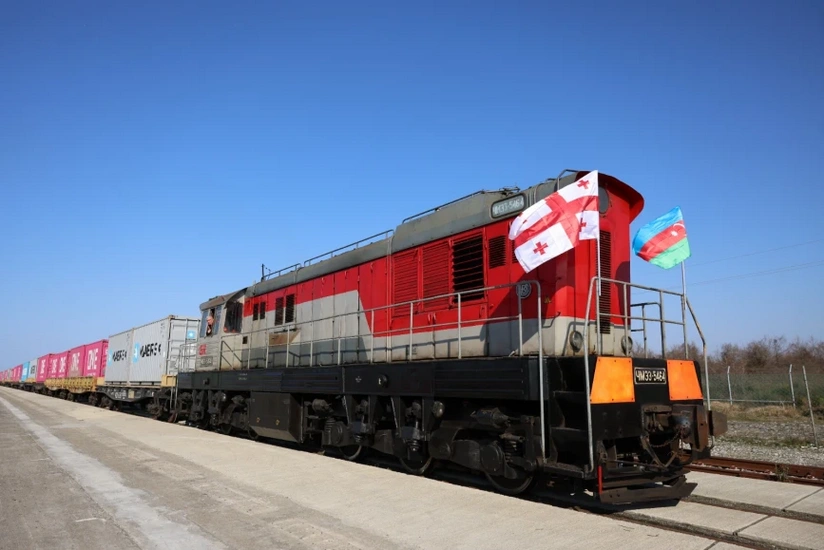 Poti–Bakı ekspres blok-qatarı yola salınıb - FOTO