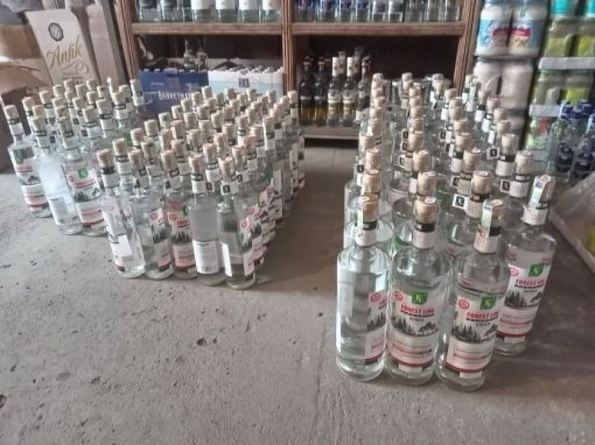 Mingəçevirdə mağazalarda saxta alkoqollu içkilər aşkarlanıb - FOTO