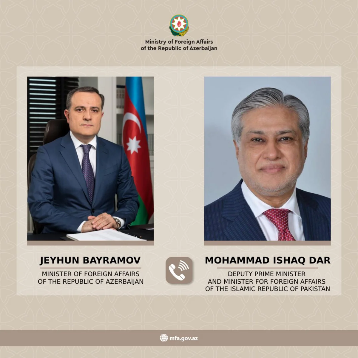 Ceyhun Bayramov və Pakistanın XİN başçısı Sülh Şurasının ilk iclasından irəli gələn məsələləri müzakirə ediblər - YENİLƏNİB