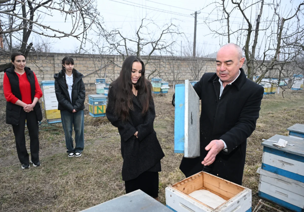Leyla Əliyeva Qubada arıçı ailəsinin qonağı olub - FOTO