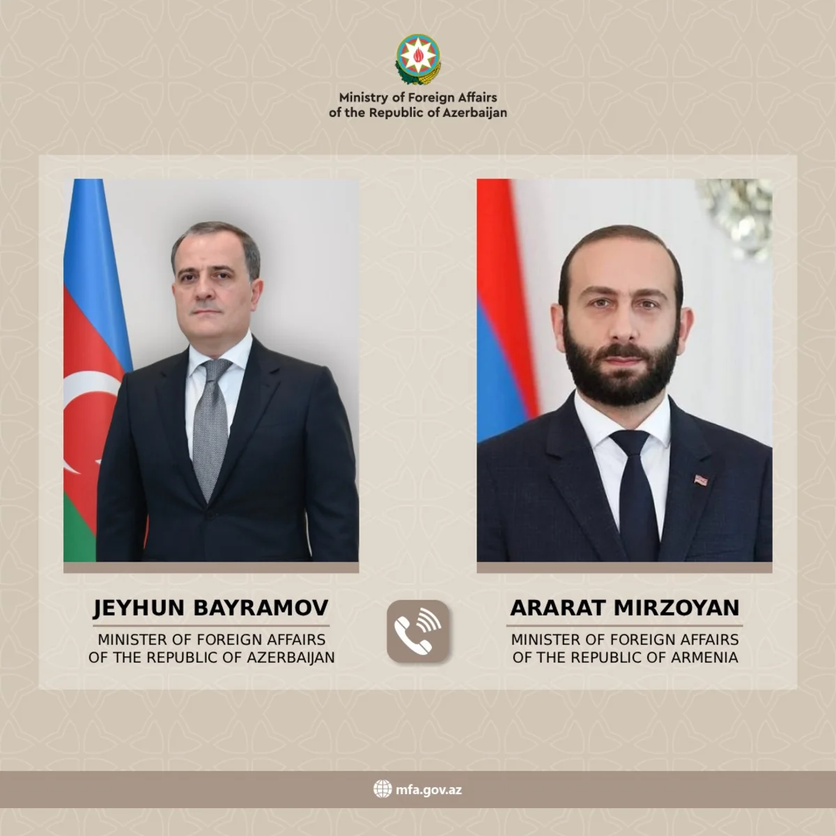 Ceyhun Bayramov ermənistanlı həmkarı ilə regiondakı son hadisələri müzakirə edib