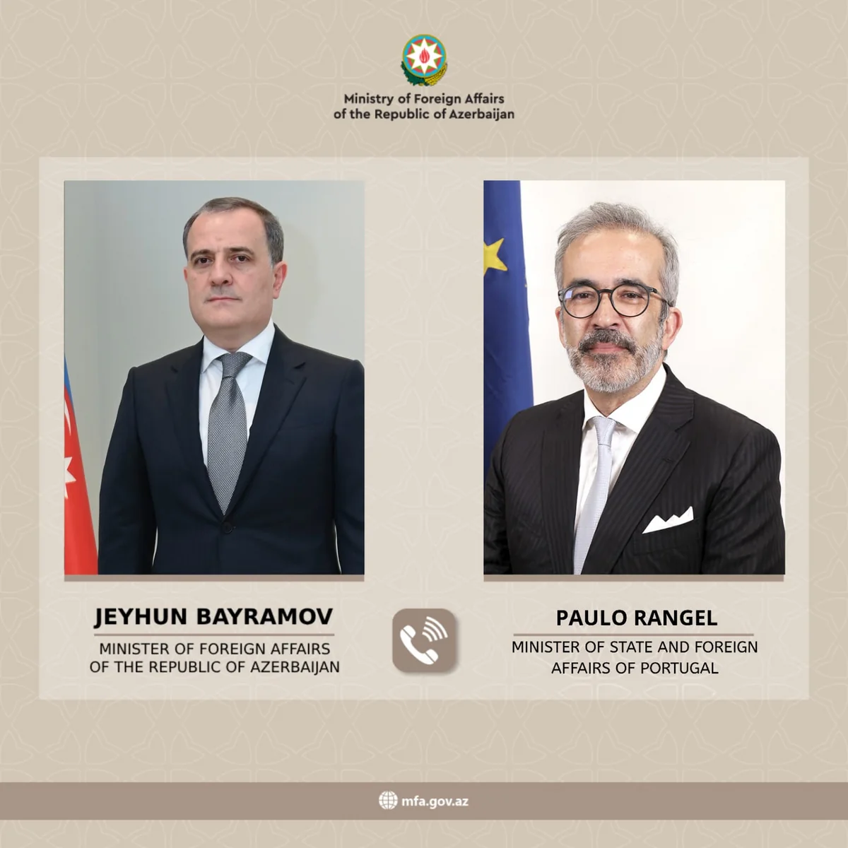 Azərbaycan və Portuqaliya XİN rəhbərləri Yaxın Şərqdəki müharibə fonunda riskləri müzakirə ediblər