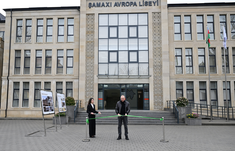 Prezident İlham Əliyev Şamaxı Avropa liseyinin yeni binasının açılışında iştirak edib - FOTO