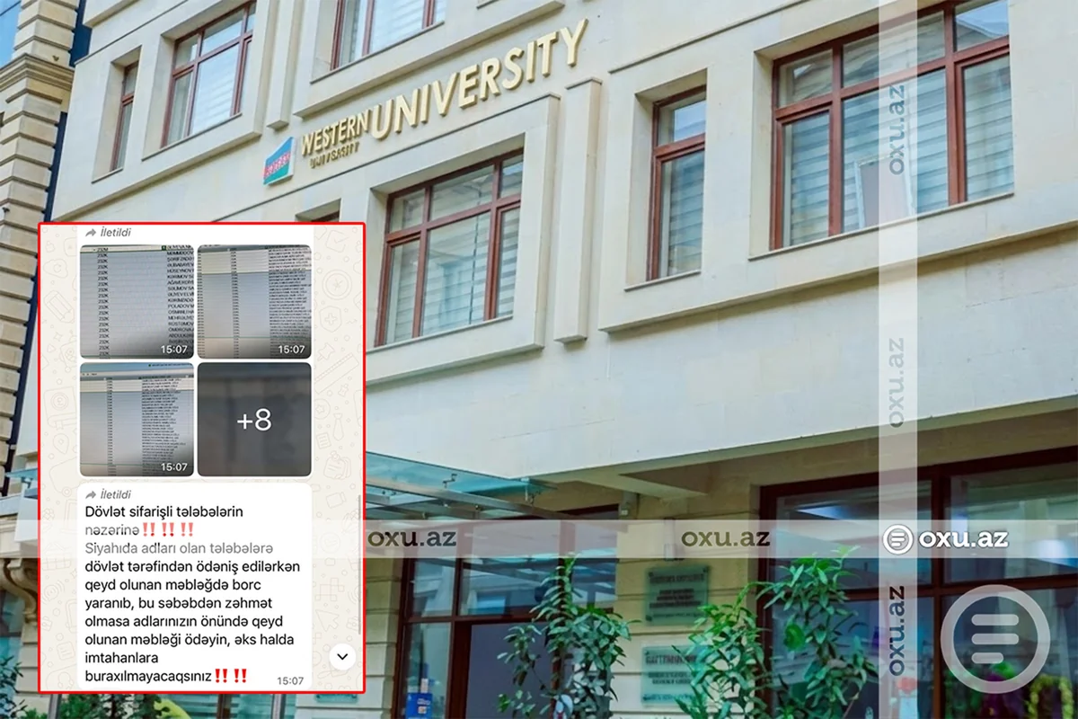 Qərbi Kaspi Universitetində dövlət hesabına təhsil alan tələbələrdən ödəniş tələb olunur - FOTO