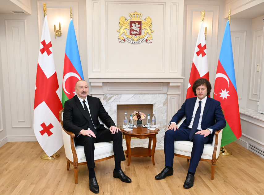 İlham Əliyevin İrakli Kobaxidze ilə təkbətək görüşü olub