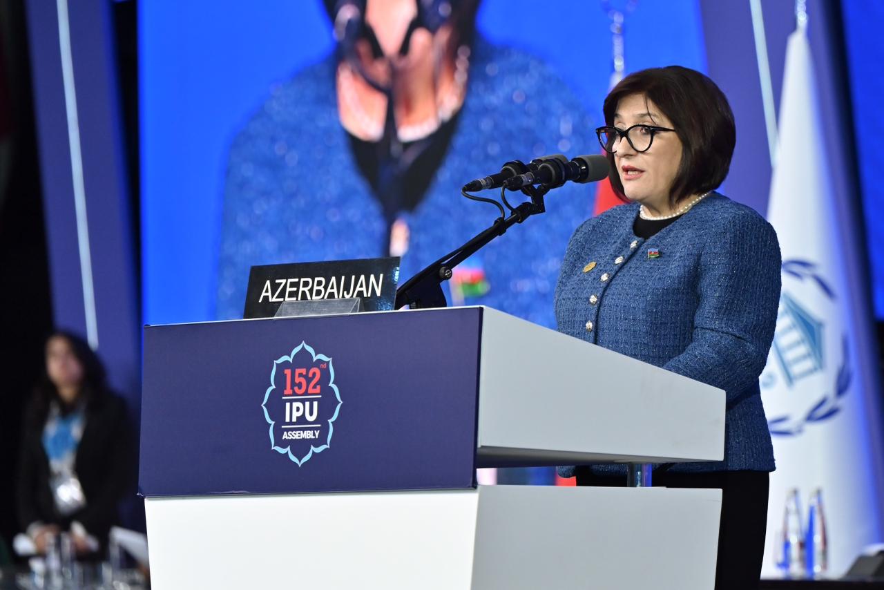 Sahibə Qafarova Parlamentlərarası İttifaqın 152-ci Assambleyasının iclasında çıxış edib