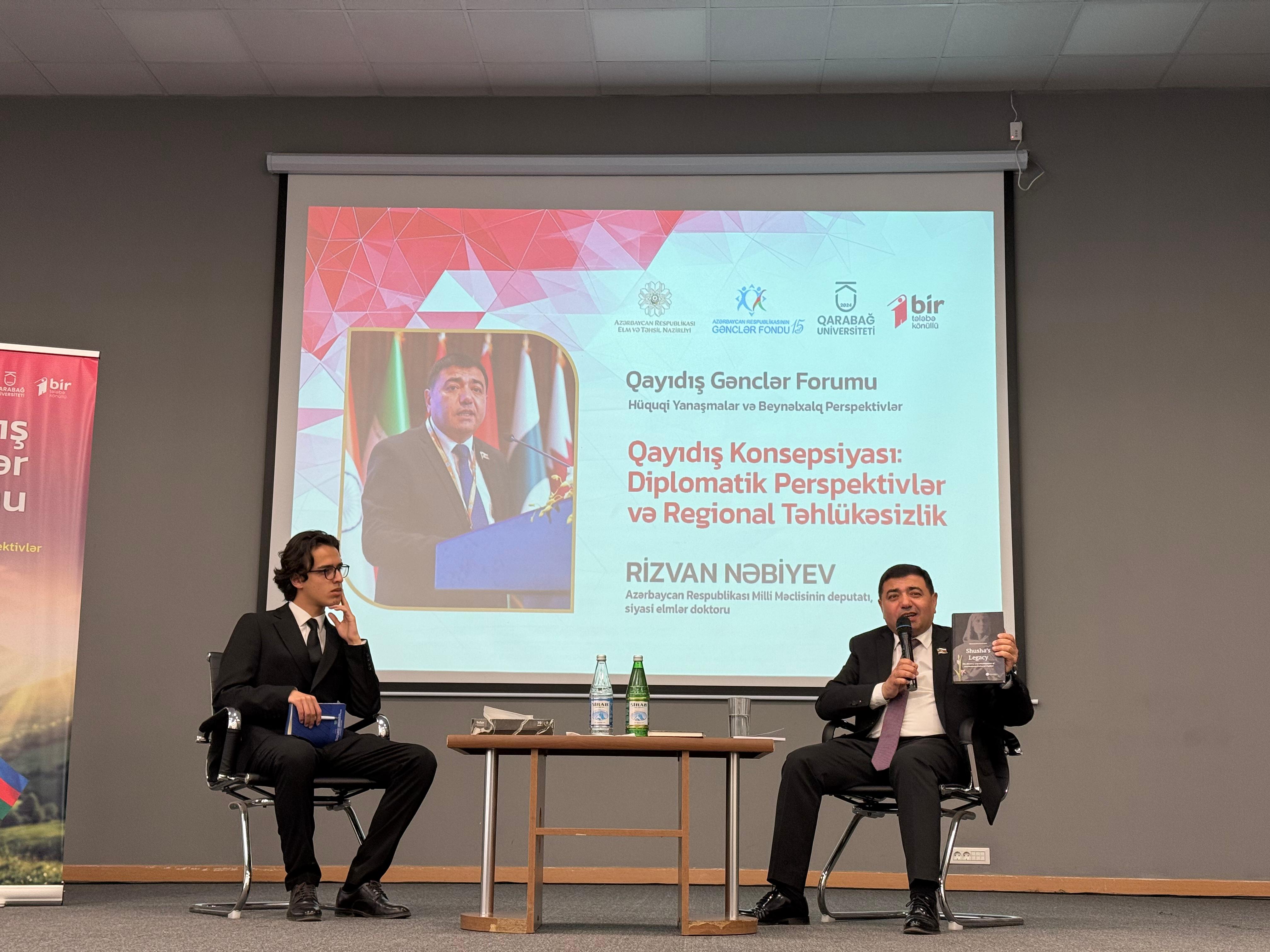 Qarabağ Universitetində keçirilən forumda Prezident İlham Əliyevin sülh diplomatiyasından danışılıb - FOTO
