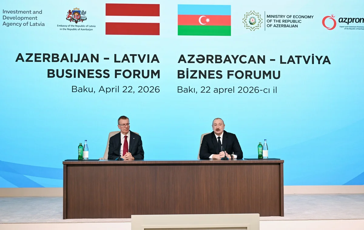 İlham Əliyev və Edqars Rinkeviçsin iştirakı ilə Azərbaycan-Latviya biznes-forumu keçirilib - YENİLƏNİB