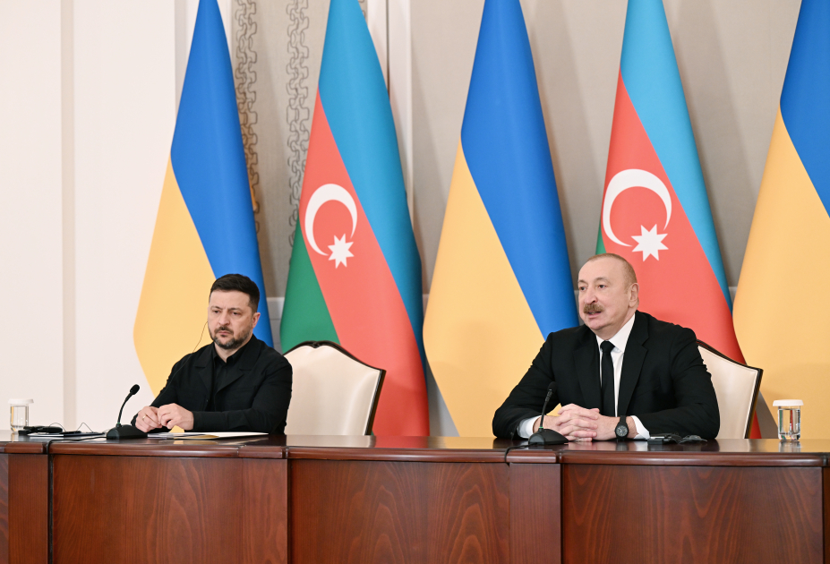 Azərbaycan və Ukrayna prezidentləri mətbuata bəyanatlarla çıxış ediblər - YENİLƏNİB
