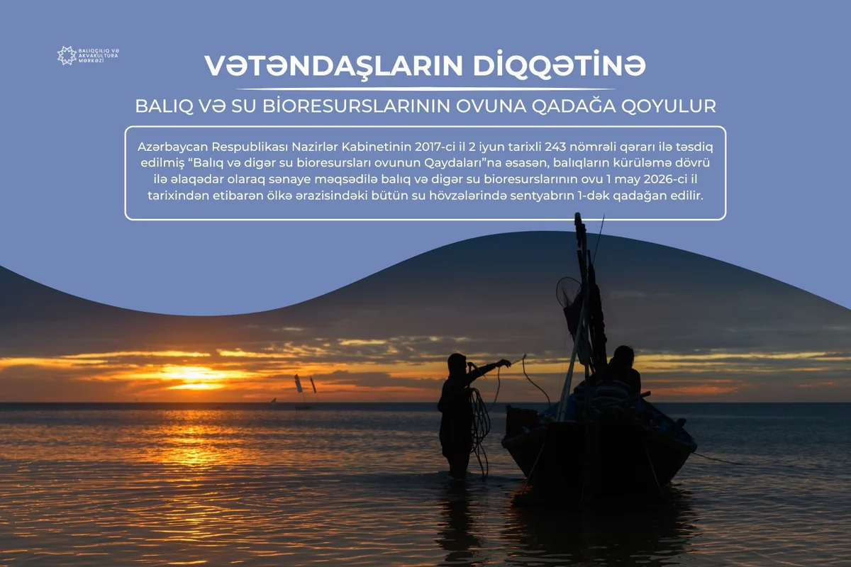 Azərbaycanda bu gündən balıq ovu qadağan edildi