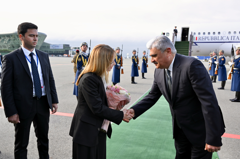 İtaliya Nazirlər Şurasının sədri Ciorcia Meloni Azərbaycana səfərə gəlib - FOTO