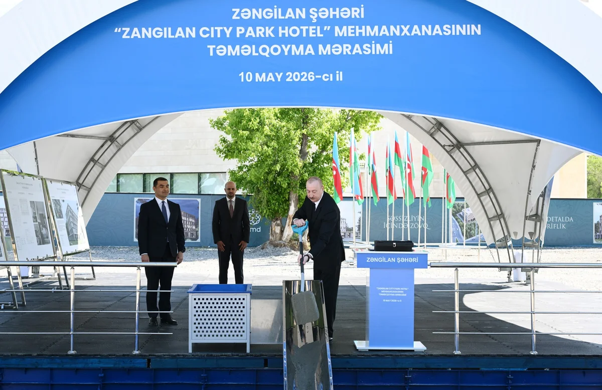 İlham Əliyev Zəngilan şəhərində sakinlərlə görüşüb, "Zangilan City Park Hotel"in təməlini qoyub - FOTO