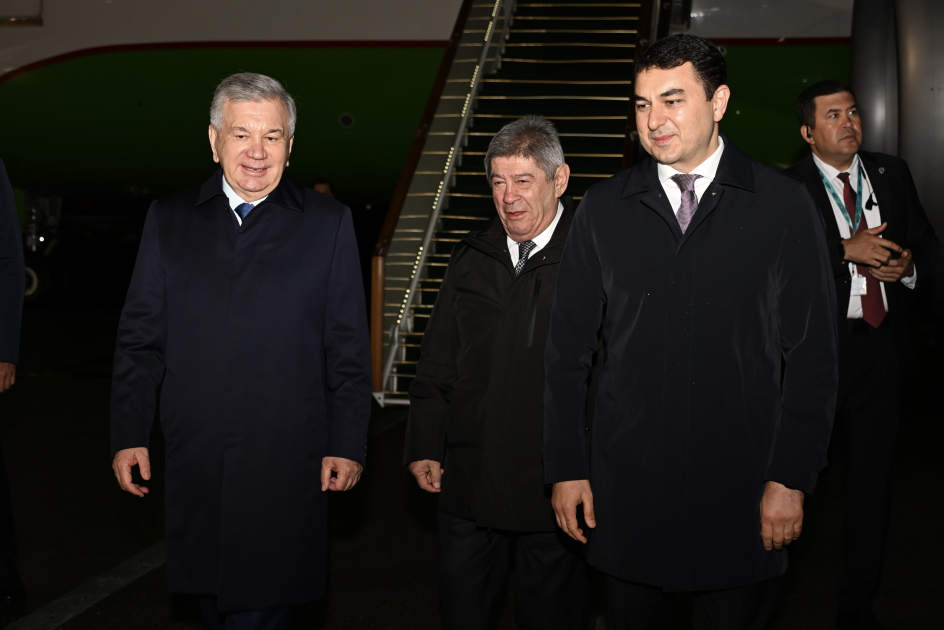 Özbəkistan Prezidenti Şavkat Mirziyoyev Azərbaycana səfərə gəlib