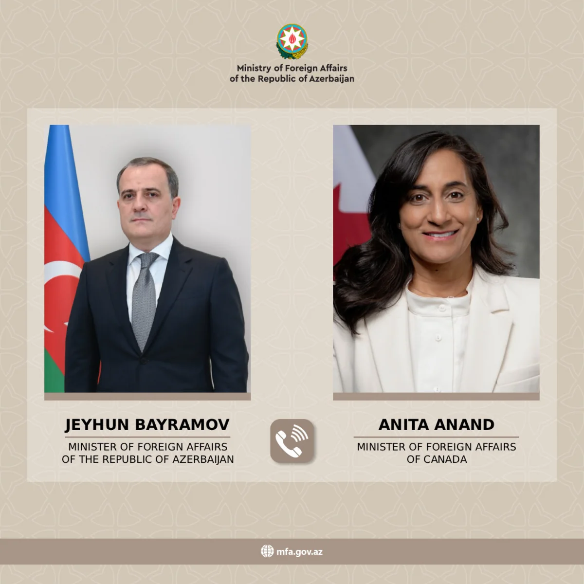Kanada və Azərbaycanın XİN rəhbərləri Cənubi Qafqazdakı vəziyyəti müzakirə ediblər - YENİLƏNİB 