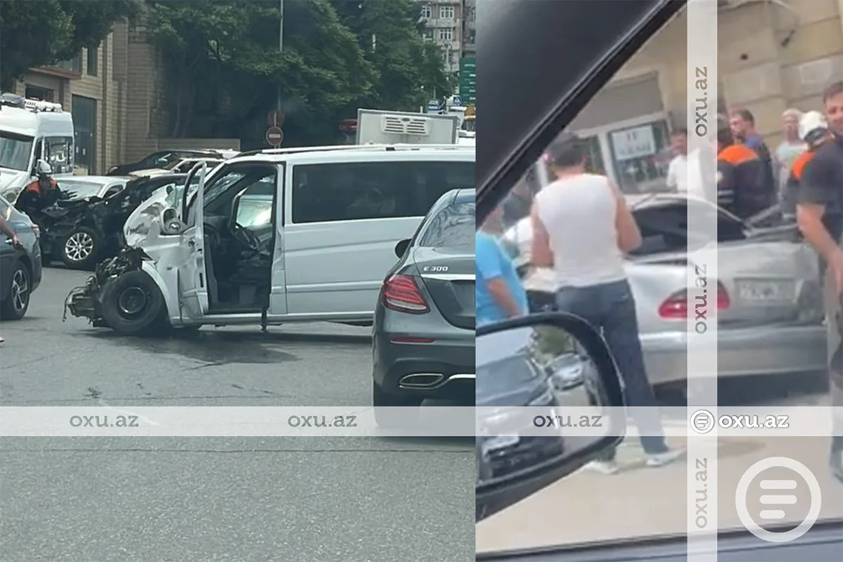 Bakıda 10 avtomobil toqquşdu - FOTO