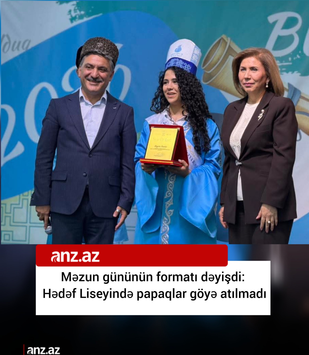 Məzun gününün formatı dəyişdi: Hədəf Liseyində papaqlar göyə atılmadı - FOTO