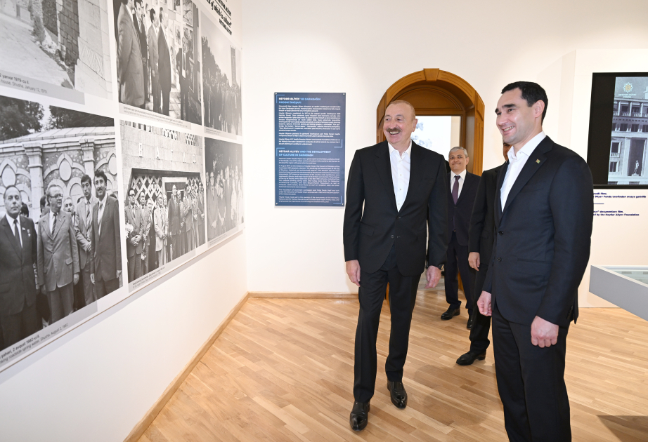Azərbaycan və Türkmənistan prezidentləri “Heydər Əliyev və Qarabağ” sərgisi ilə tanış olublar