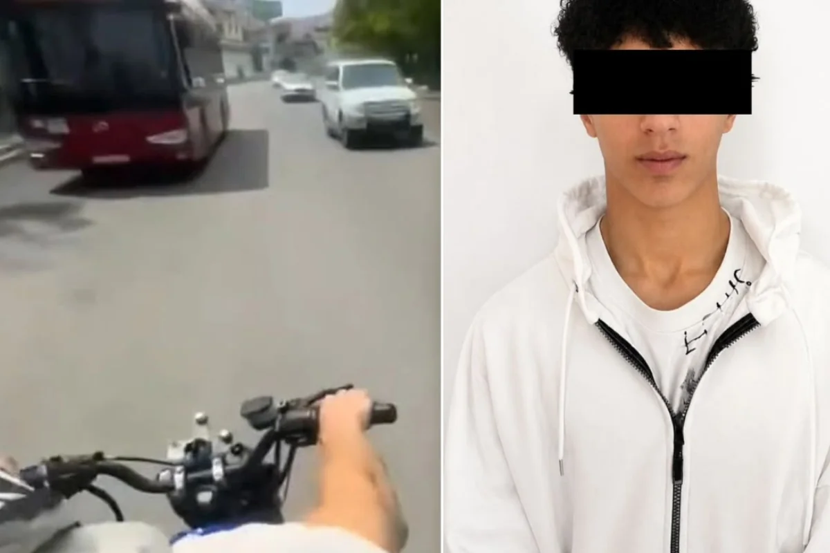 Bakıda yol hərəkəti qaydalarını pozan motosikletçi saxlanıldı