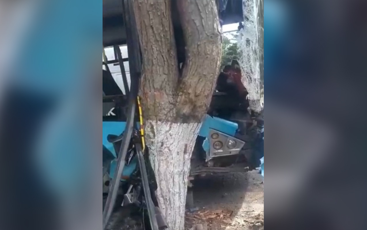 Bakıda avtobus ağaca çırpıldı, 11 nəfər yaralandı