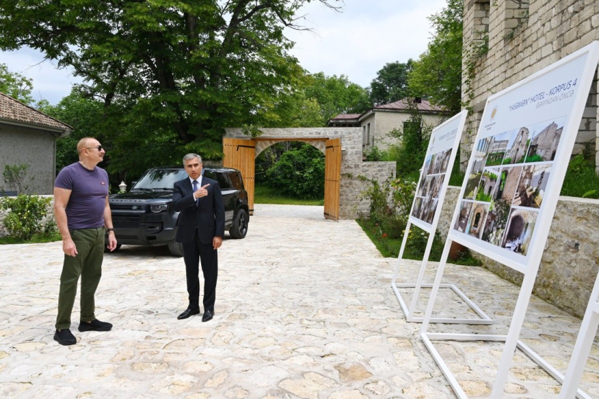 Prezident Şuşada “Yasəmən” hotelinin yeni korpusları ilə tanış olub