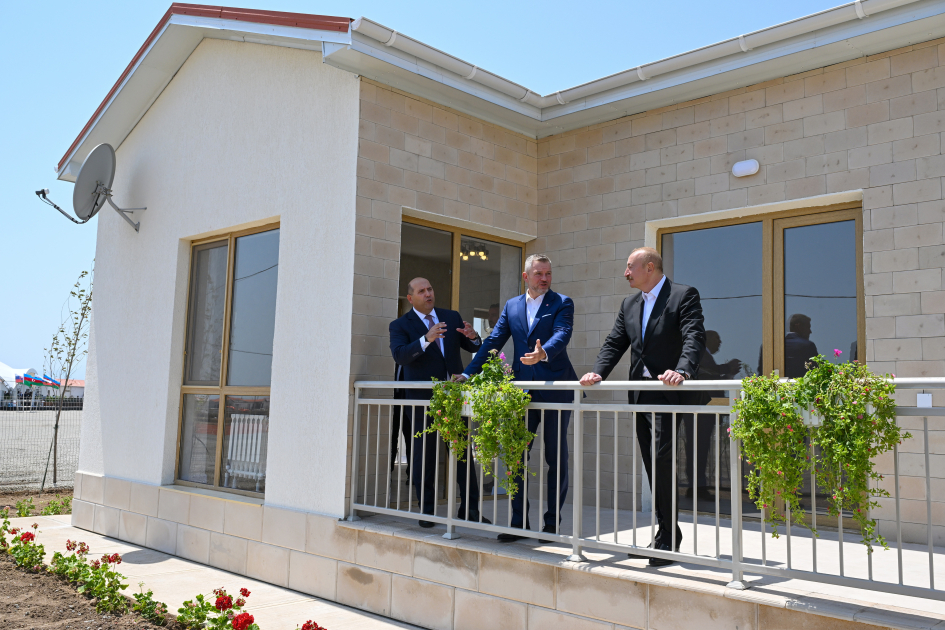 Azərbaycan və Slovakiya prezidentləri Ağdamın Baş Qərvənd kəndində görülən işlərlə tanış olublar - Foto 9