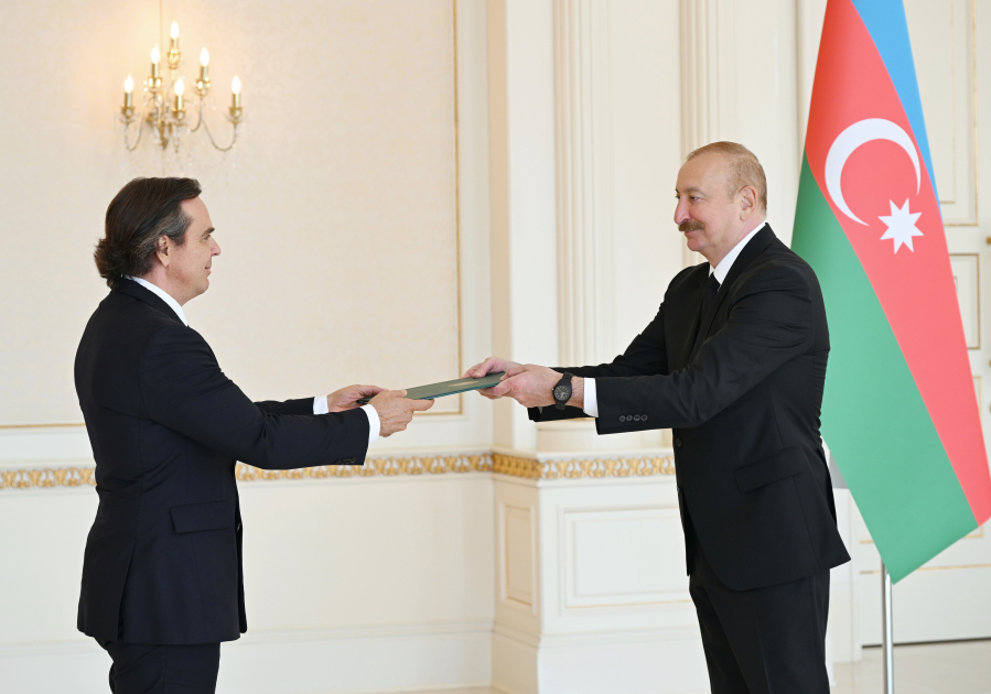 İlham Əliyev Braziliyanın Azərbaycanda yeni təyin olunmuş səfirinin etimadnaməsini qəbul edib - Foto 2