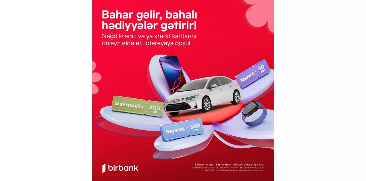Birbank Bahar Lotereyası başlayır: superpriz “Toyota Corolla” avtomobili